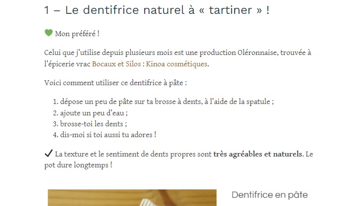 Quel dentifrice naturel choisir ? Article optimisé SEO